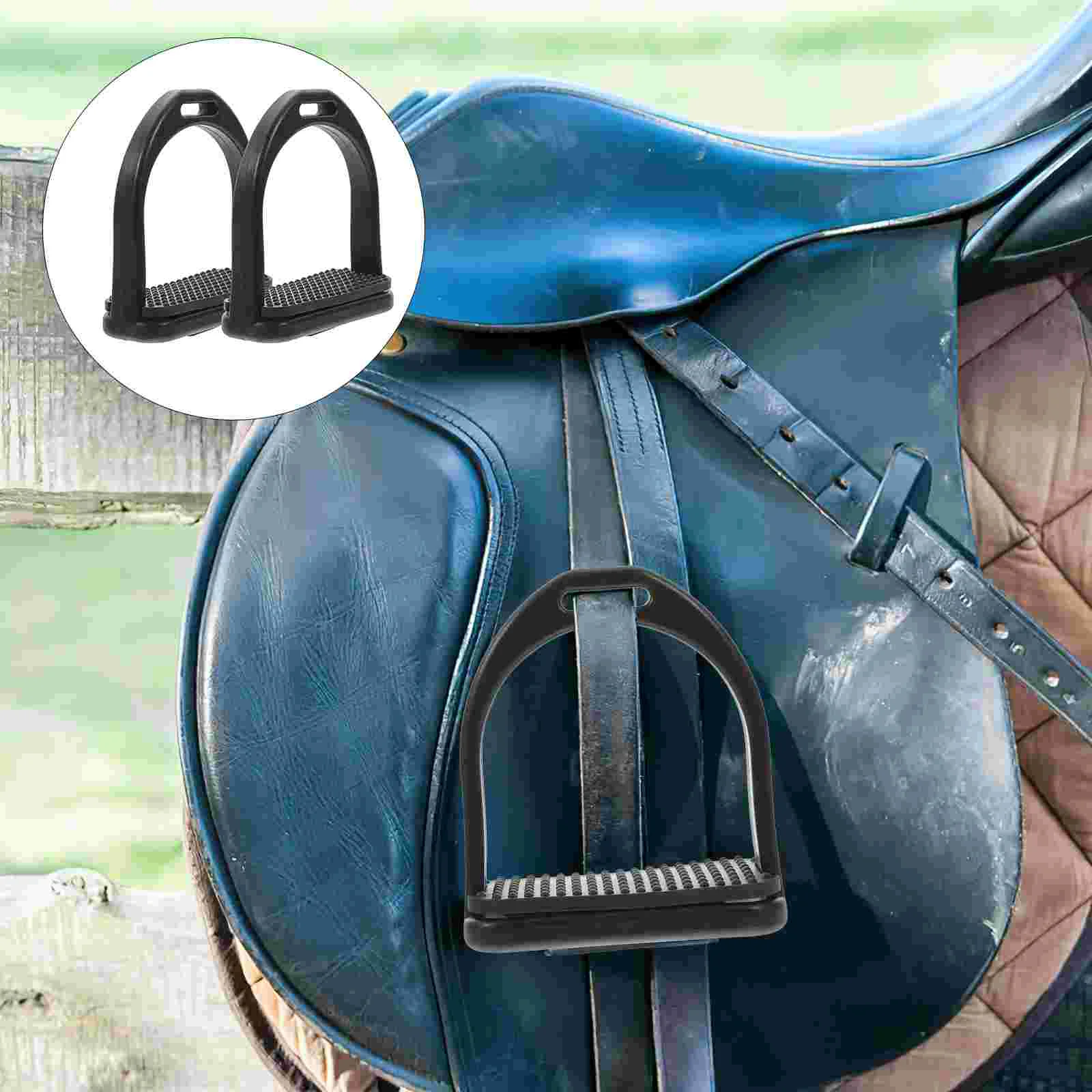 2 Pcs Horse Pedal Saddle Stirrup For Riding Accessories Non-slip Stirrups See Anti Skid Nonslip Professional Safety racing stirrup