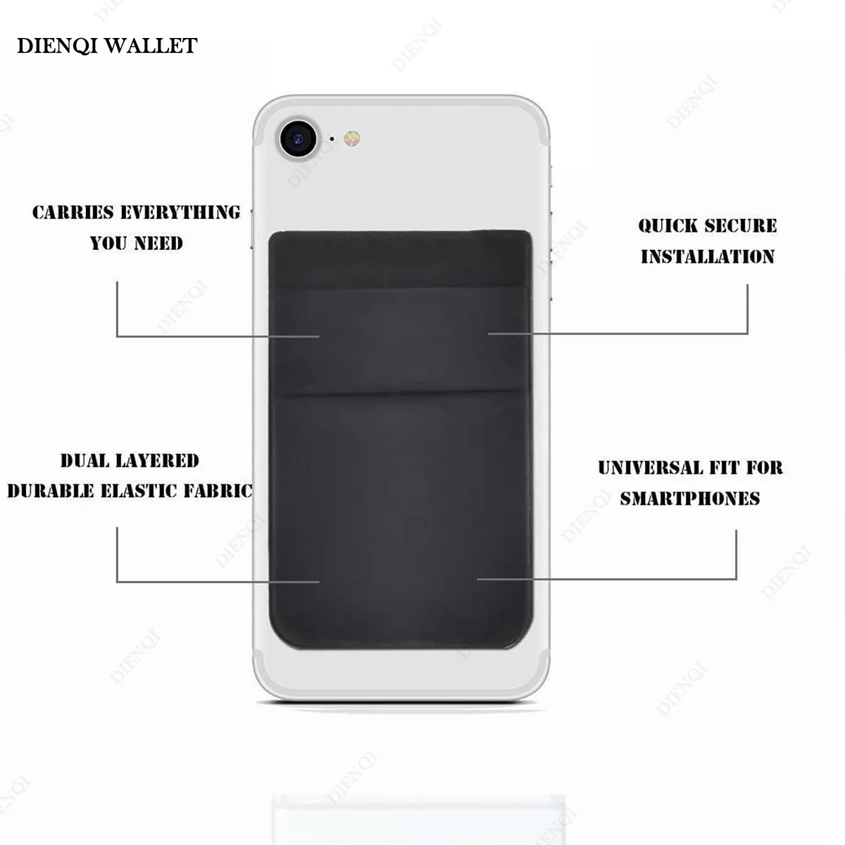 Phone Card Sticker Fashion Elastic Cloth Mobile Cell Phone Card Holder Money Clip Wallets Credit ID Cardholder Adhesive Pocket credit card holder,id card holder