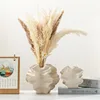 Ceramic Vase Geometric Wavy Patterns Petal Shape Porcelain Crafts Accessories for Flower Arrangement Flower Vase Home Decoration 2