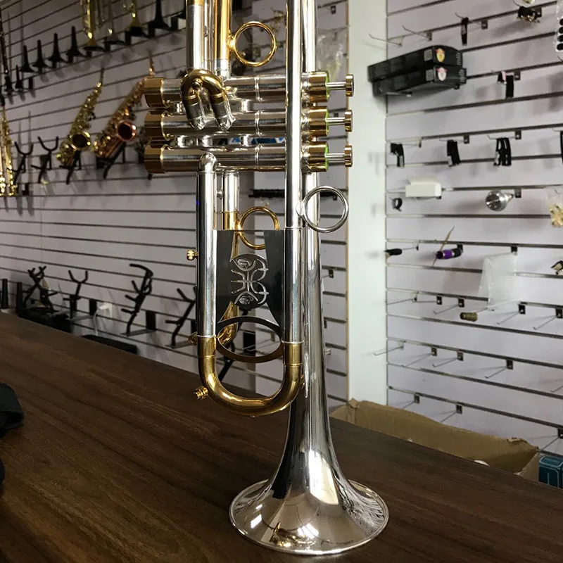 B Flat Two Tone Silver Plated Brass Trumpet-Ideal for Musicians Who Just Want to Play