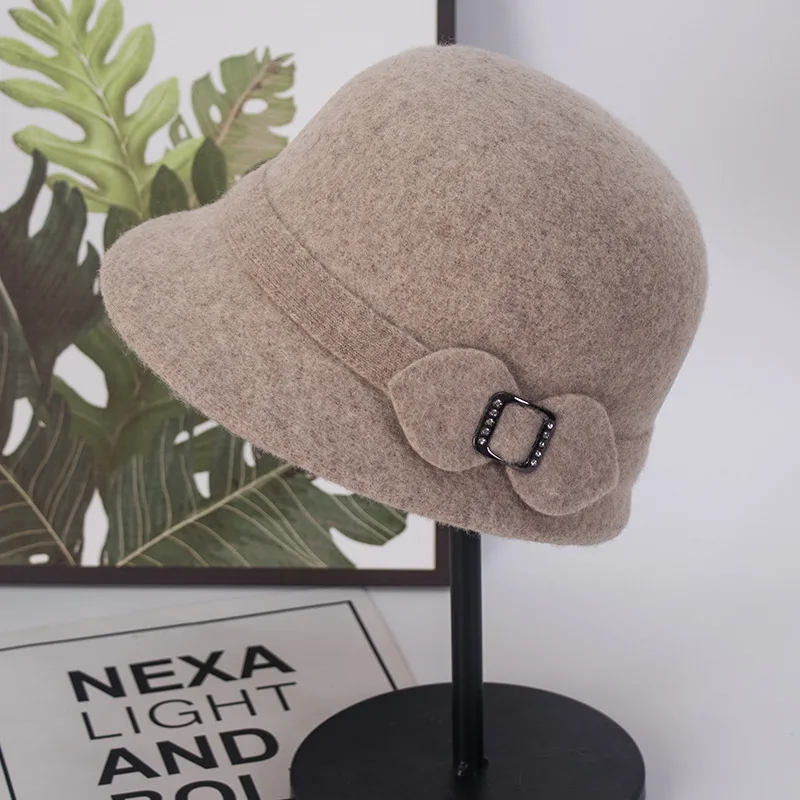 Wool Short Eave Fisherman Hat Women's Autumn And Winter Korean Version Woolen Warm Hat British Elegant Cold Proof Top