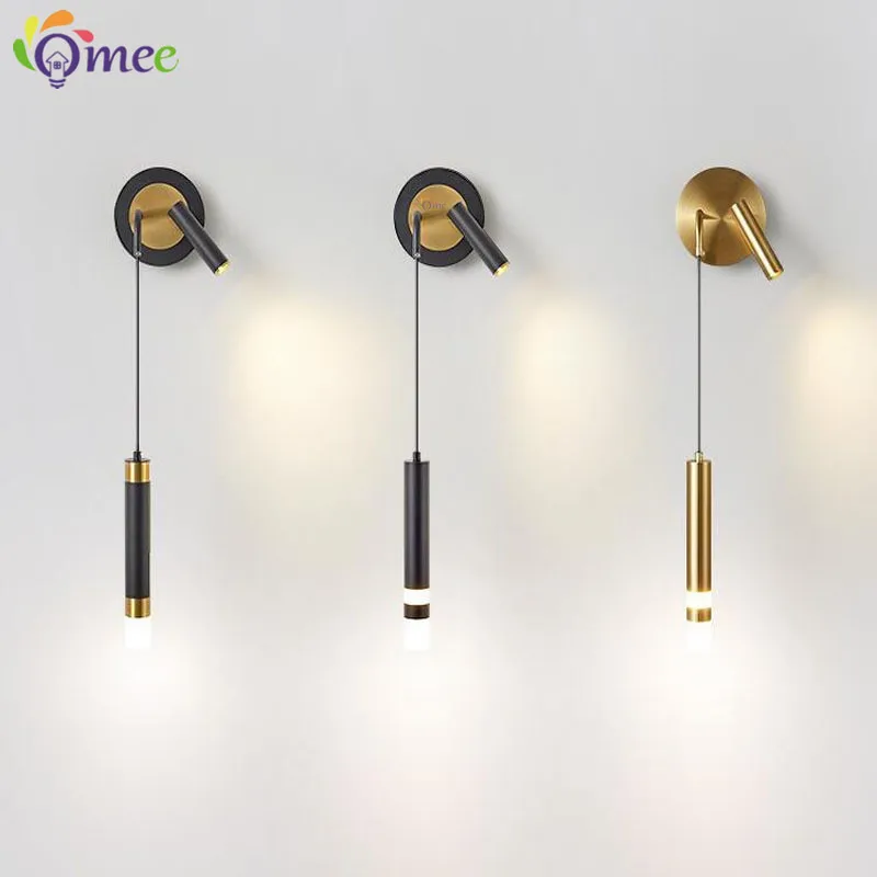 Bedroom Bedside Wall Lamp Modern Minimalist luxury Creative Spotlight For Home Led Living Room Light Background Decor Wall Light