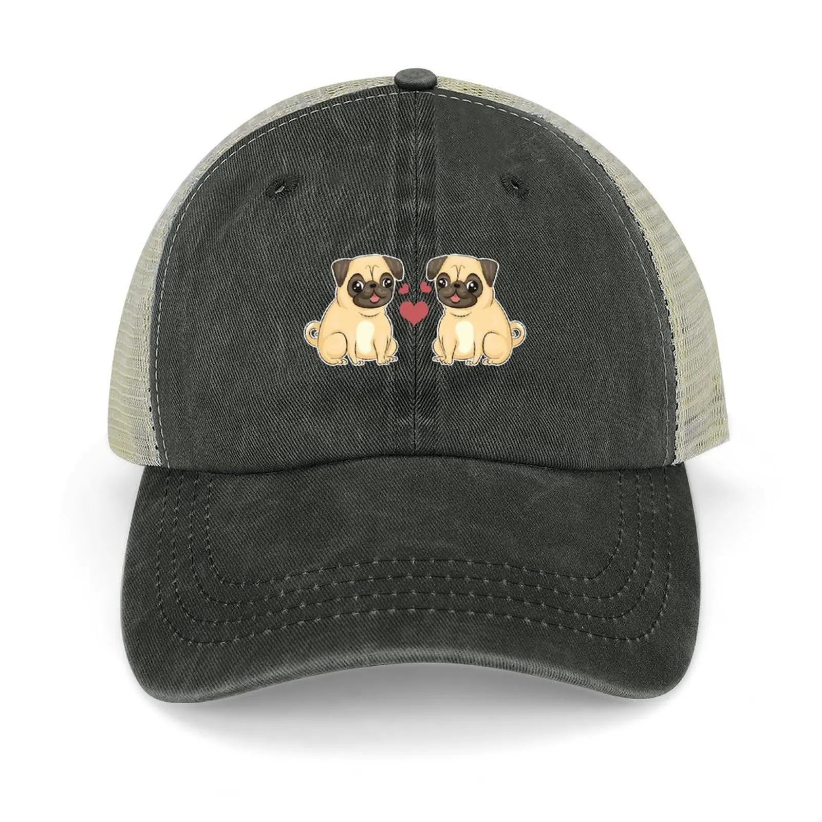 

I Love Pug Cowboy Hat Brand Man cap Rugby Hood Hats For Men Women's