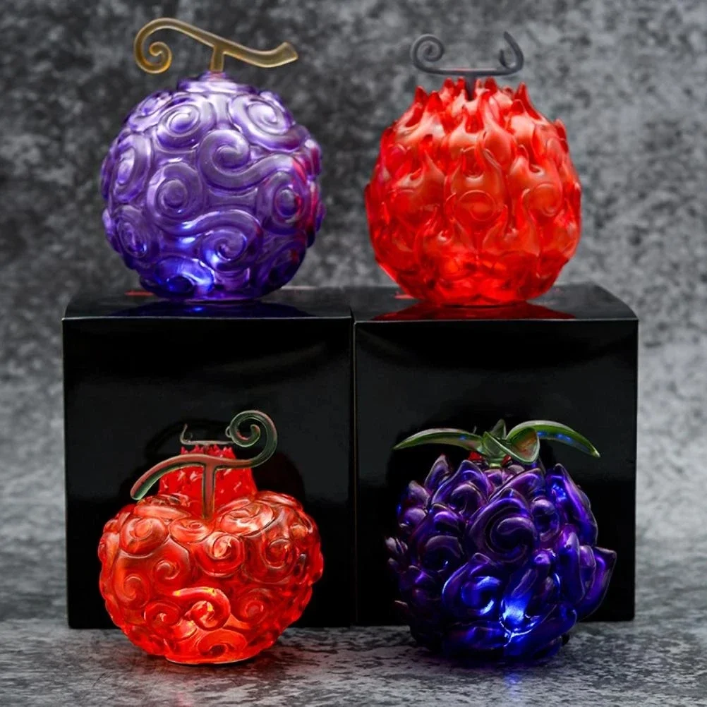 Anime One Piece Glow Devil Fruit Gk Rubber Dark Operation Flame-Flame Fruit Pvc Action Figure Giocattoli Da Collezione