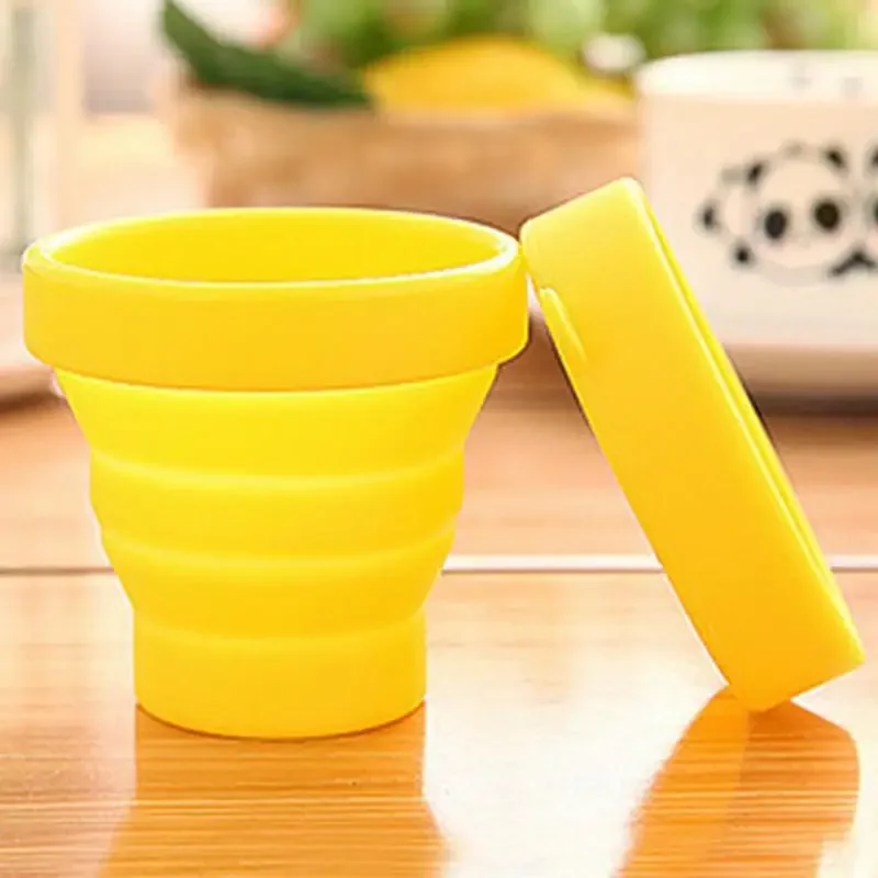 150ml 4Color Folding Cup Silicone Water Coffee Cup Heat Resistant Can Put Boiling Water Multifunction Travel Camping Folding