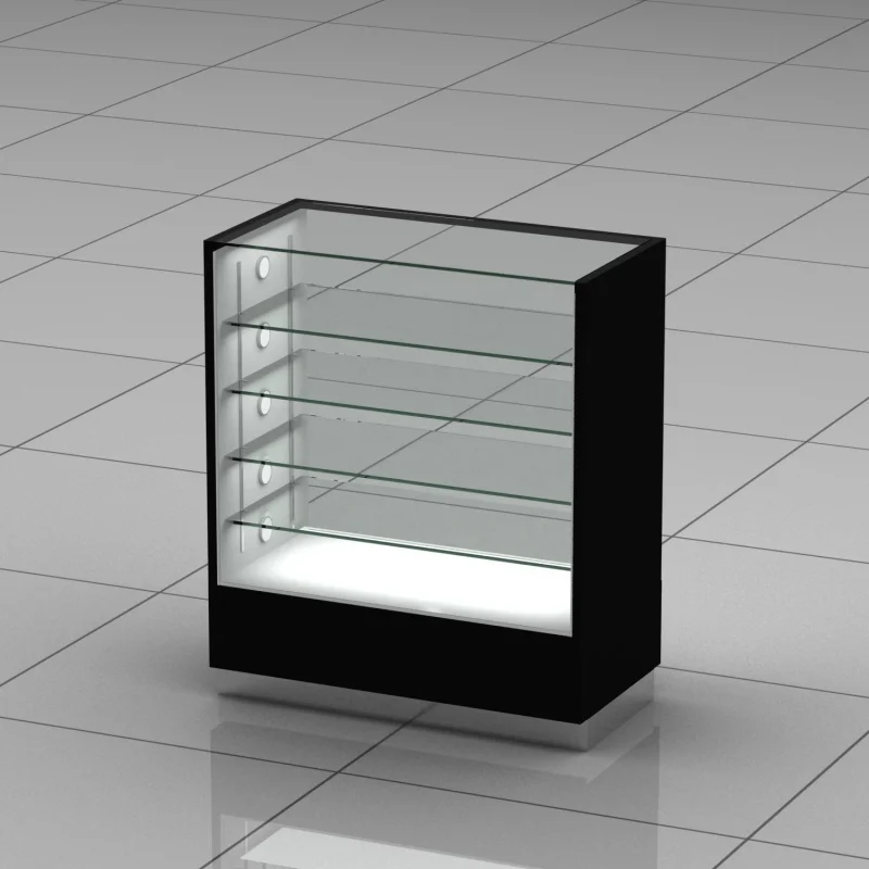 Custom. Black Jewelry Showroom Display Showcase Glass Display Counter Wooden Display Show with Led