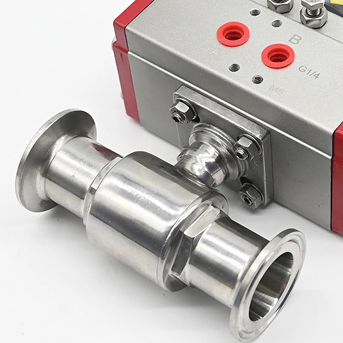 JTAIV Factory customization 2 way Sanitary SS304/316 Quick-install Pneumatic Single/Double action Ball Valve