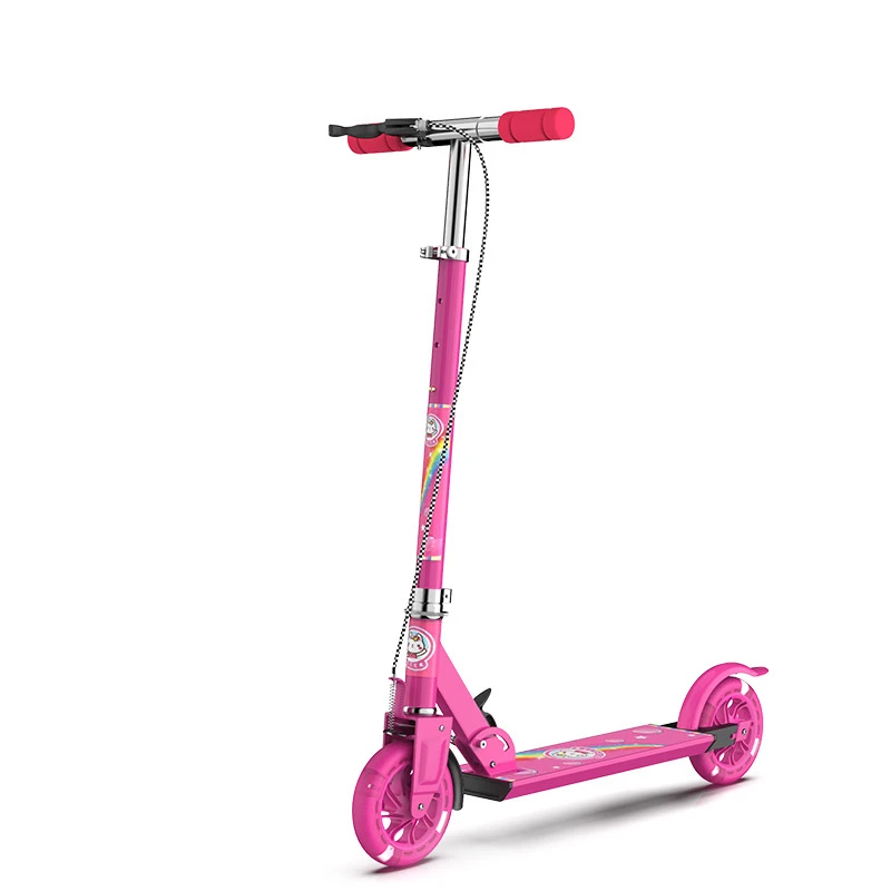 Outdoor Travel Two-wheeled Children's Flash Scooter Lift Scooter Two-wheeled Pedal All Aluminum and All Iron,children scooter