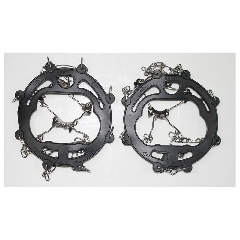 ELOS-Crampons Stainless Steel Anti-Skid Ski Claws Mud Ice And Snow Anti-Skid Shoe Covers Mountaineering Shoe Chains