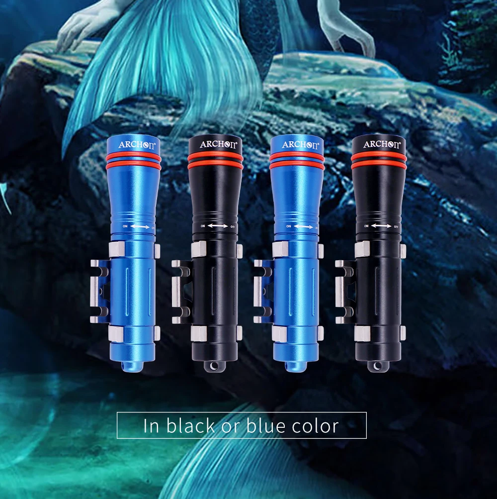 Description Picture 6 of itemD2A Scuba diving helmet lights Dive mask light Underwater 100m Diving flashligh Night free diving lighting flashlight Dive torch