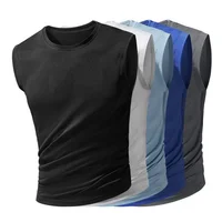 Summer Ice Silk Running Vest Men Sports Fitness Sleeveless T-shirt Quick-dry Mesh Gym T-shirt Breathable Plain Lovers Clothing 1