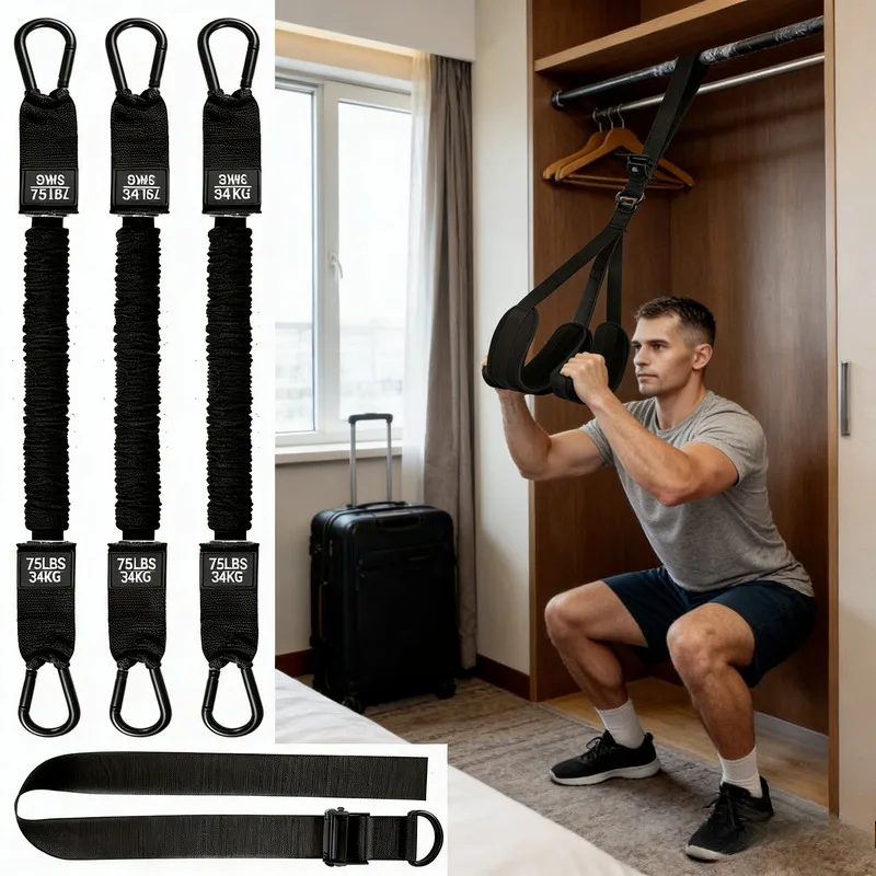 Chest-building fitness resistance training belt for men with adjustable tension. Sb2f1f39165824a2abe540f785d0f78621