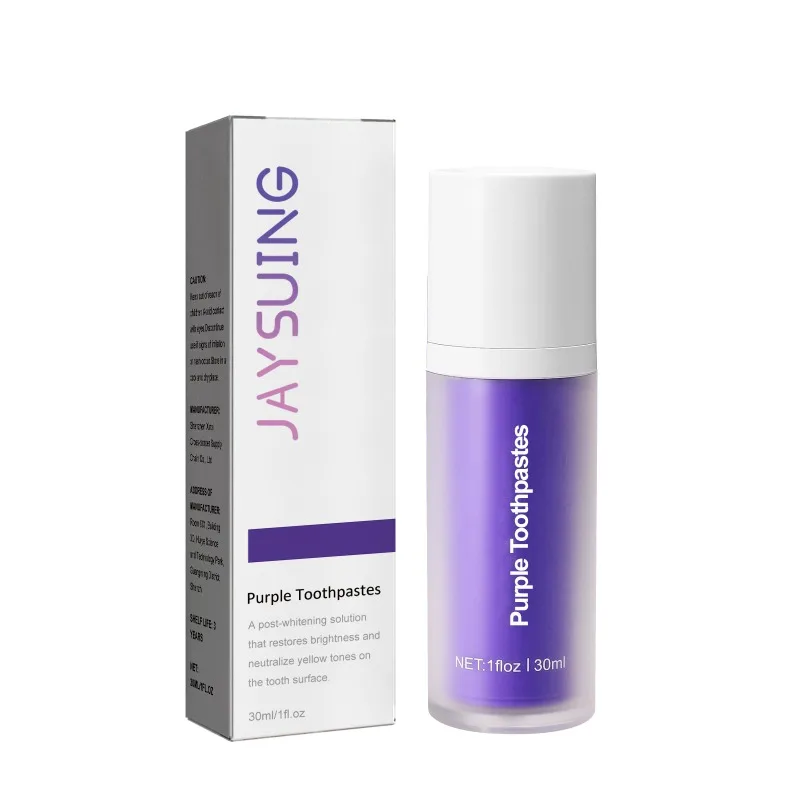 Smilekit V34 Purple Toothpaste Color Corrector Teeth Cleans Oral Cavity Keep Refreshing Yellow Stain Reduction Whitening Product