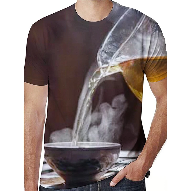 Funny Beer Graphics 3D Print Short Sleeve T Shirts