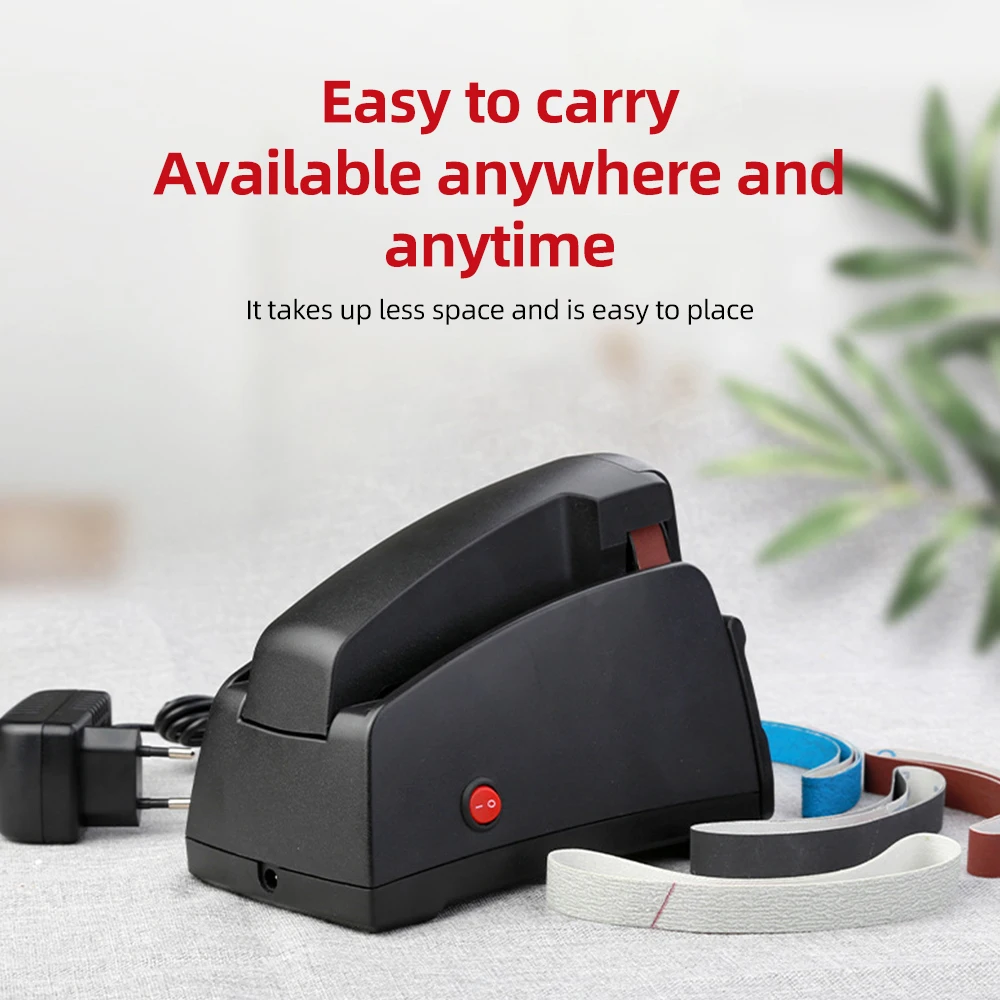 주방용 전기 나이프 숫돌, 120 320 600/1000 그릿 샤프닝 벨트 및 청소 브러시, 휴대용 자동차 도구