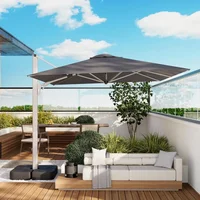 9'x12' 360°Rotation Outdoor Umbrella, Double Top Large Offset Sun Shade Umbrella for Garden Deck Pool Backyard Patio 2