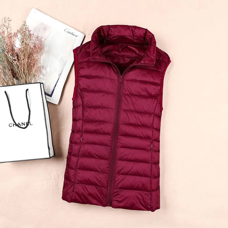 Thin down jacket new ladies vest vest vest spring, autumn and winter inside and outside wear version