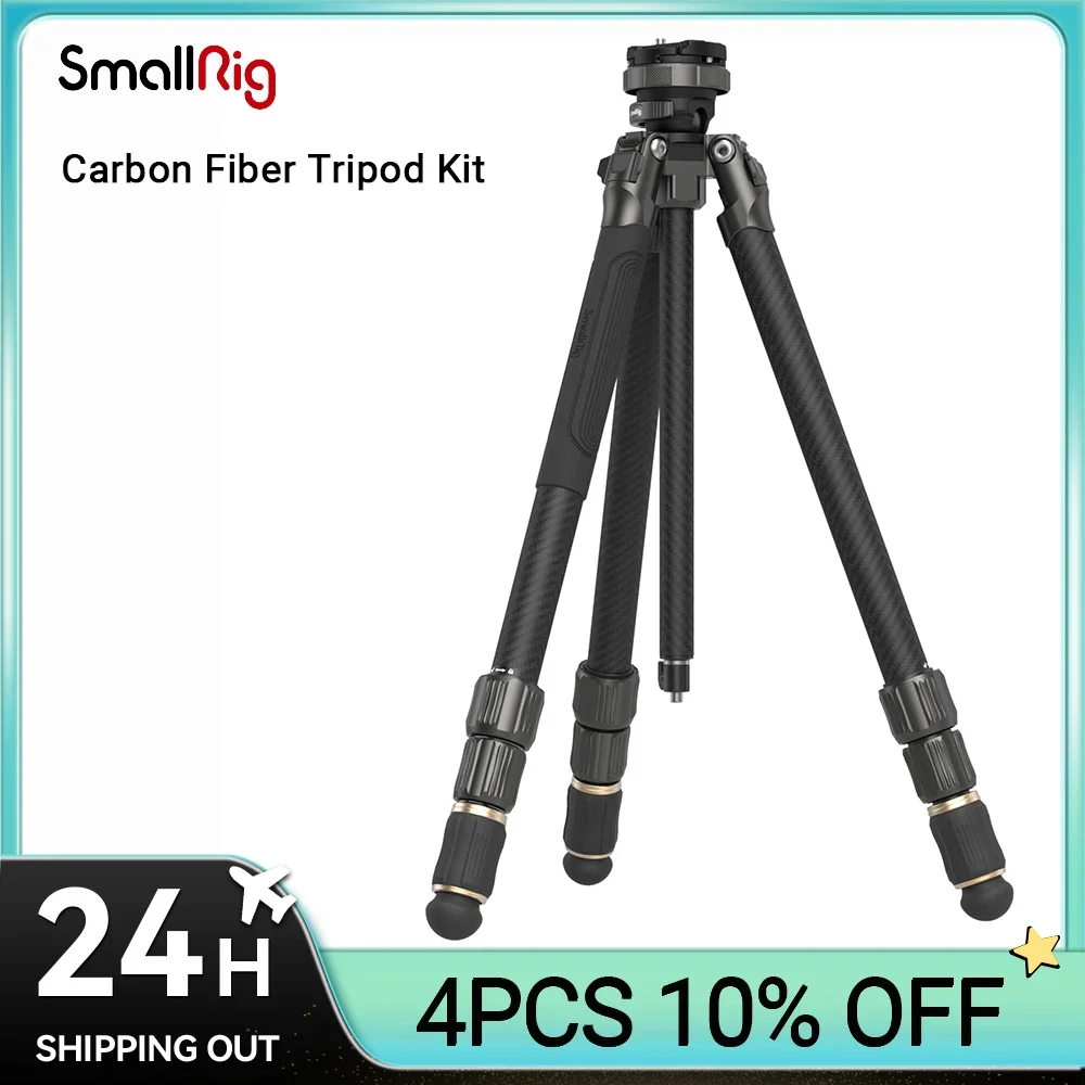 

SmallRig One-Step Tightening Carbon Fiber Photo Tripod Kit AP-100 with Lightweight Sturdy Carbon Fiber Legs Large Load Capacity