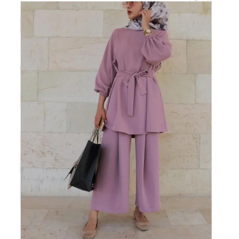 2023 Elegant Muslim Sets Turkey Mubarak Kaftan Muslim Fashion Hijab Dress Sets Musulman Ensembles  Islam Clothing For Women