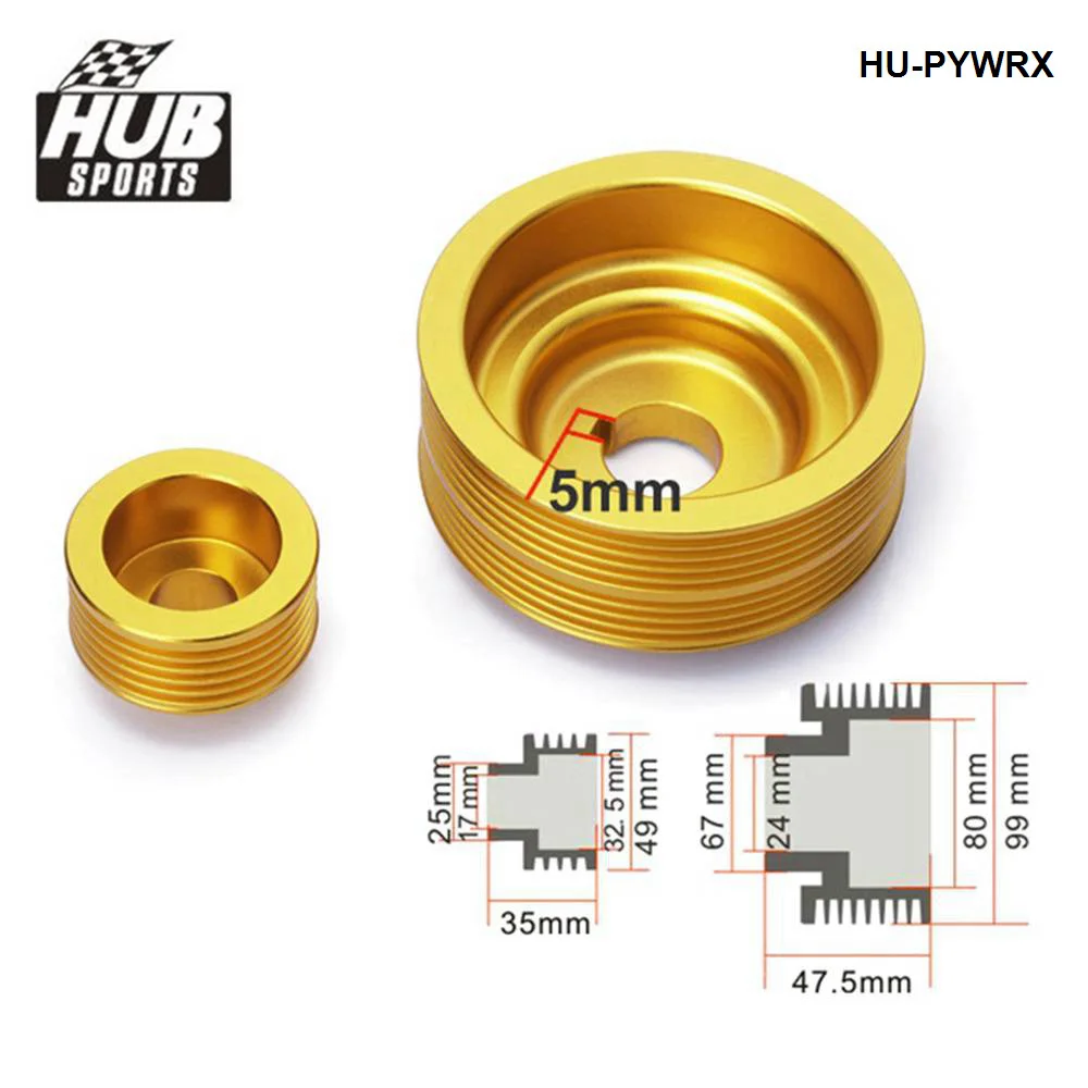 HUB sports Aluminum Lightweight Crank Engine Pulley For Subaru Impreza WRX 06-07 Turbo HU-PYWRX