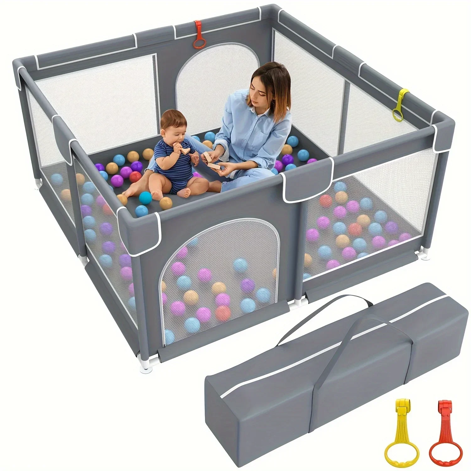 Baby Game Fence Safe Non Slip Design Soft Mesh Wall Sturdy Suitable Toddlers