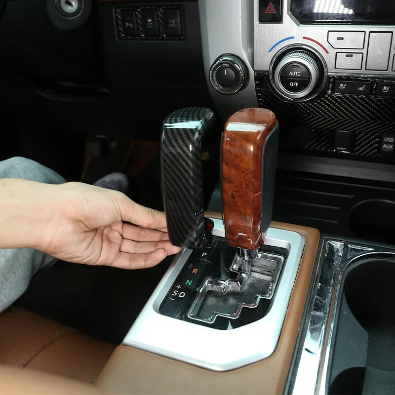 

Для Toyota Tundra/Sequoia 2007-2021 ABS углеродное волокно ручка переключения передач для салона автомобиля декоративная наклейка для крышки головки автомобильные аксессуары