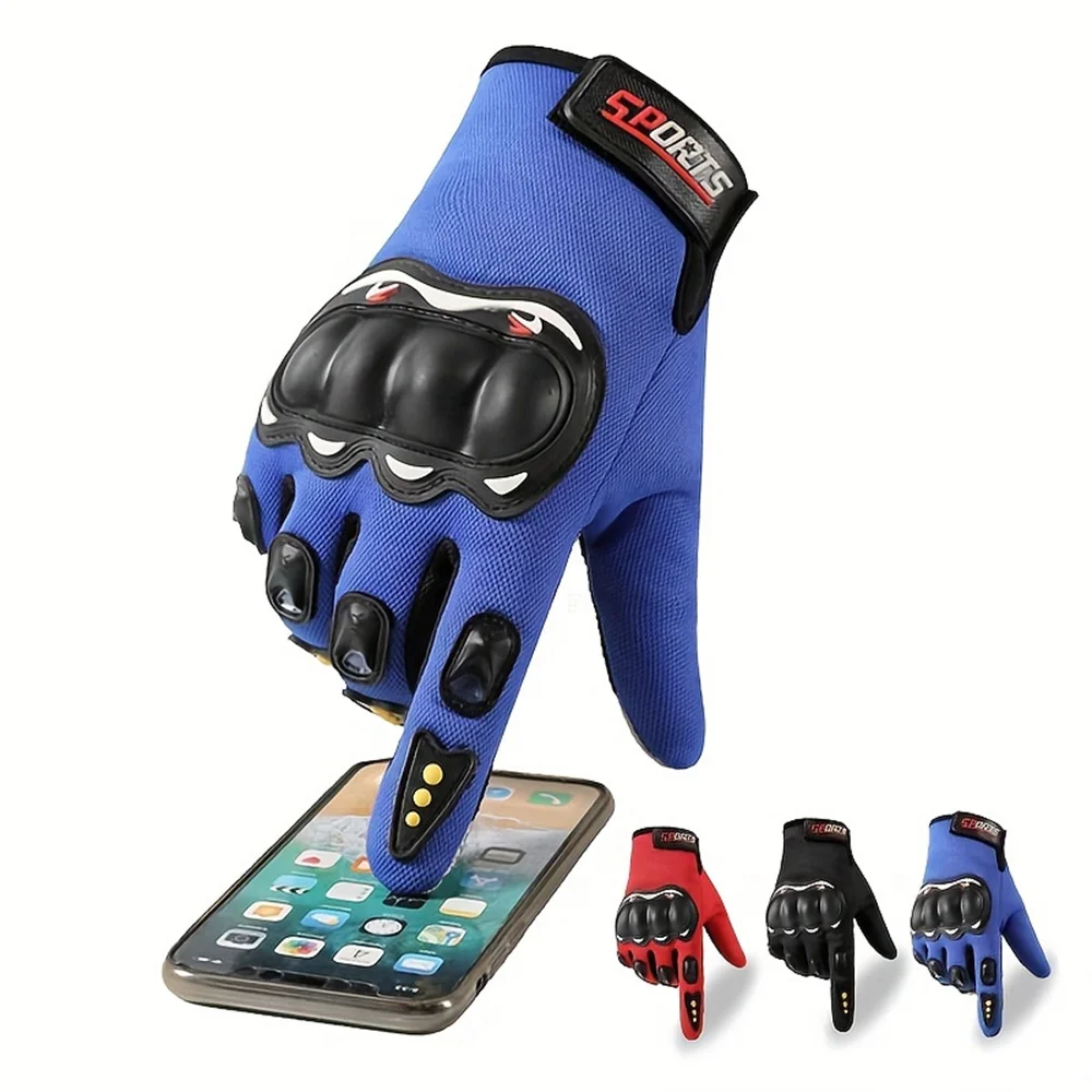 Motorcycle Gloves Touch Screen Gloves Full-finger Motorcycle Gloves Men Touch Screen Outdoor Off-road Sports Cycling Protection Anti-fall Motorcycle Finger Gloves