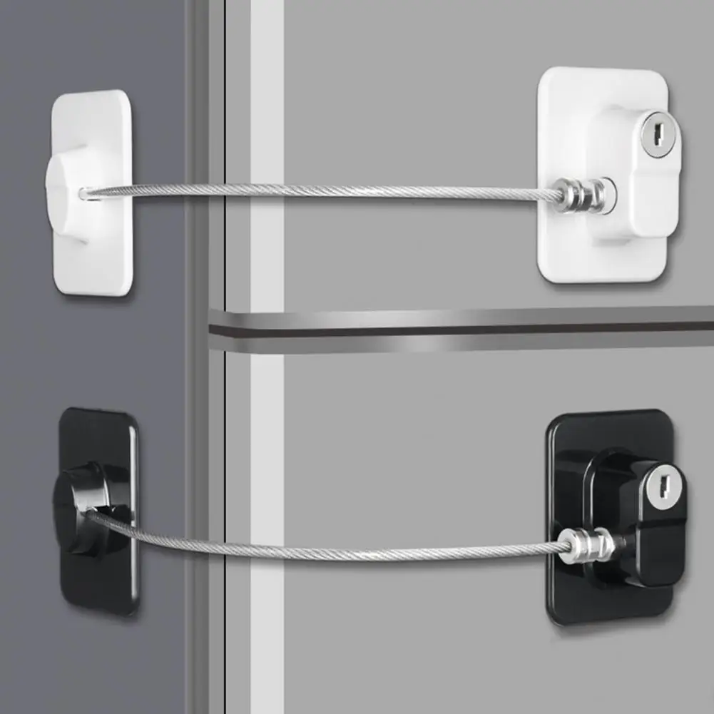 Cabinet Door Latch Refrigerator Door Lock Set With Keys Child Proof Fridge Safety Lock For Home Kitchen Freezer Cabinets Drawers Closets Windows