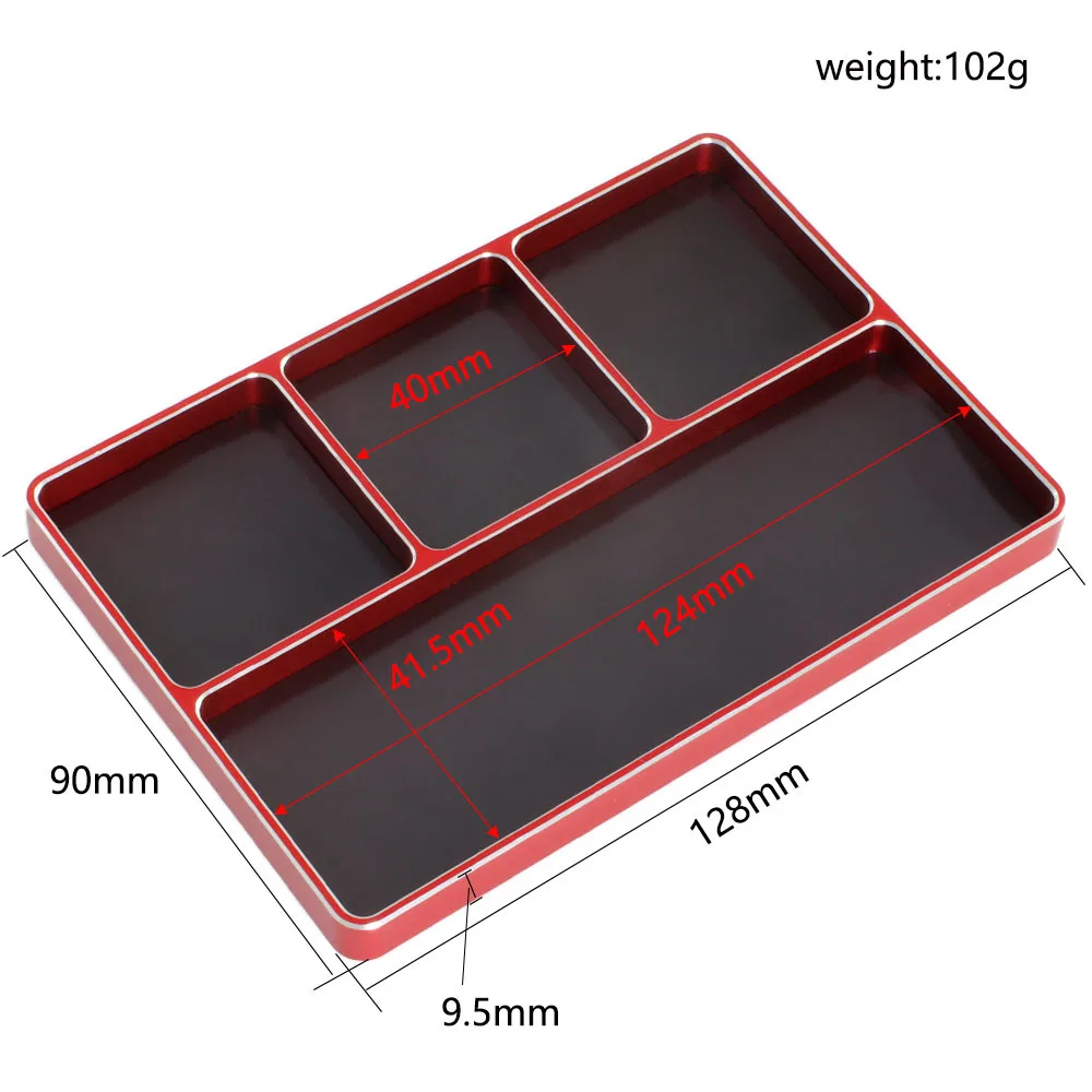 

RC Car Tool Screw Tray Plate Nut Box with Magnet for TRX4 SCX10 HSP 94111 94123 WLtoys 144001 TAMIYA TT02 ARRMA KRATON TYPHON
