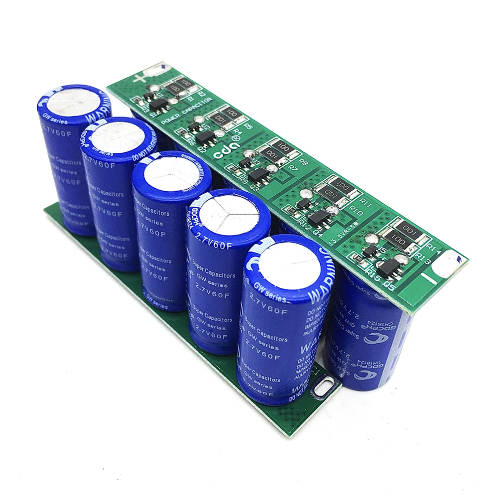 

5PCS/1Set 13.5V 12F Single Row Farad Capacitor Super Capacitor 2.7V 60F Automotive Super Farad Capacitor Module Supply Rectifier