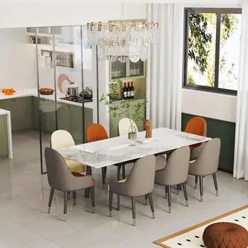 8-10 persone tavolo da pranzo in pietra sinterizzata 180CM tavoli da pranzo estensibili per cucina natalizia con struttura in metallo 1