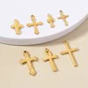 5pcs Gold Color Cross Charm Religious Jesus Pendant for DIY Earring Necklace Jewelry Making Supplies Wholesale 2