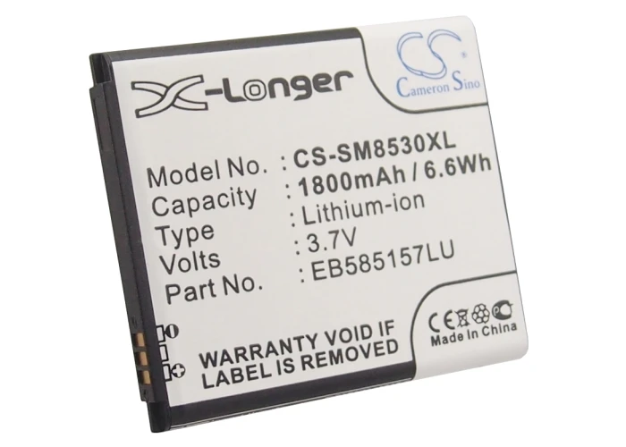 

Cameron Sino 1800 мАч аккумулятор EB585157LU для Samsung GT-I8530,I8550/I8550L,I8552,I8558, I869, E500/E500S