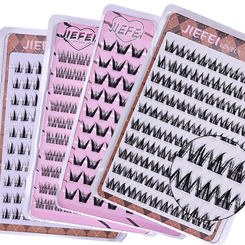 Selbstklebende Einzelcluster-Wimpern, 10 Reihen, C-gekräuselt, kleberfrei, falsche Wimpern, wiederverwendbare DIY-Wimpern für tägliches Make-up und Anfänger