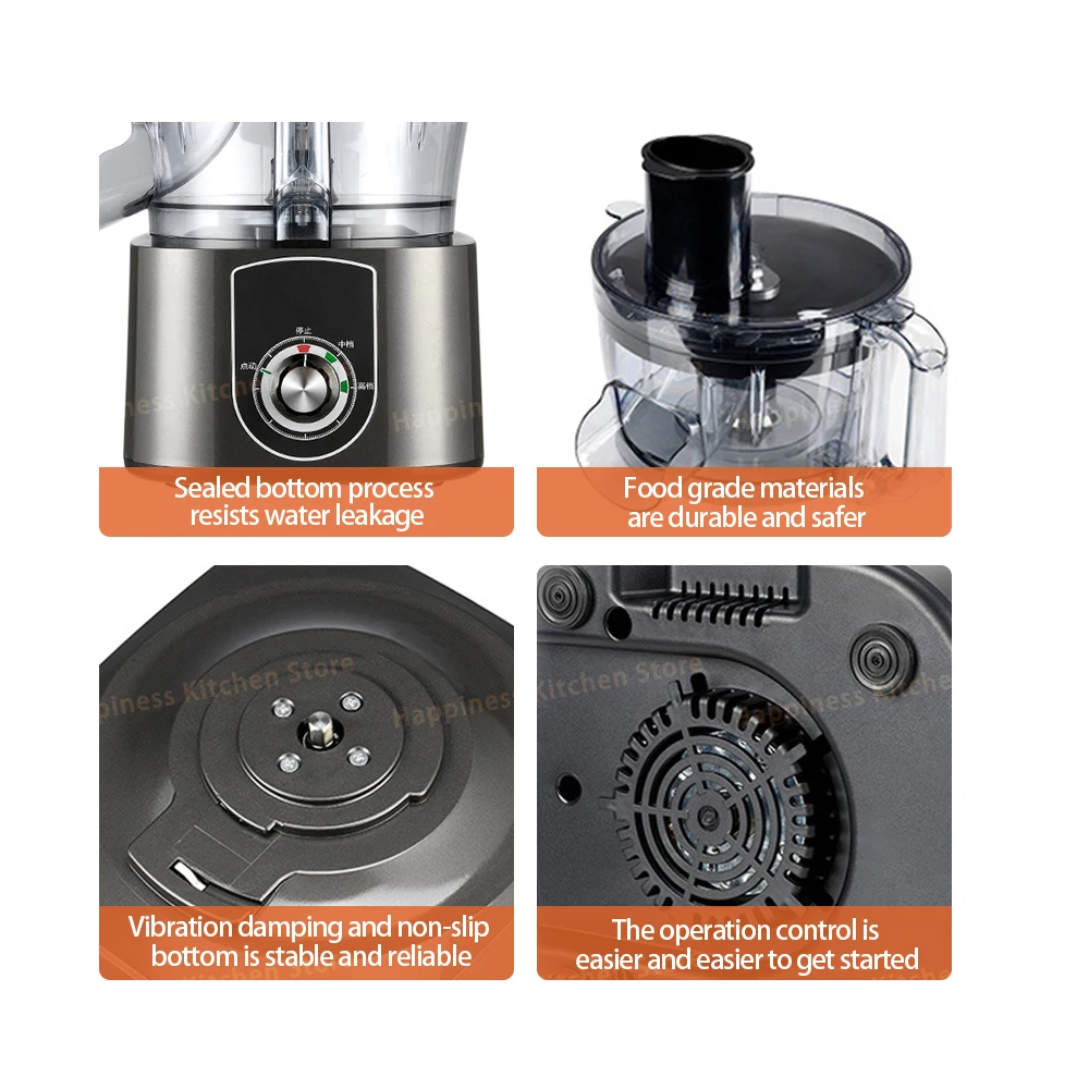 Commercial Electric Vegetable Slicer 3 Functions Fruit Cutter Pieces or Dicing Cutter Stainless Steel Blade Food Processor