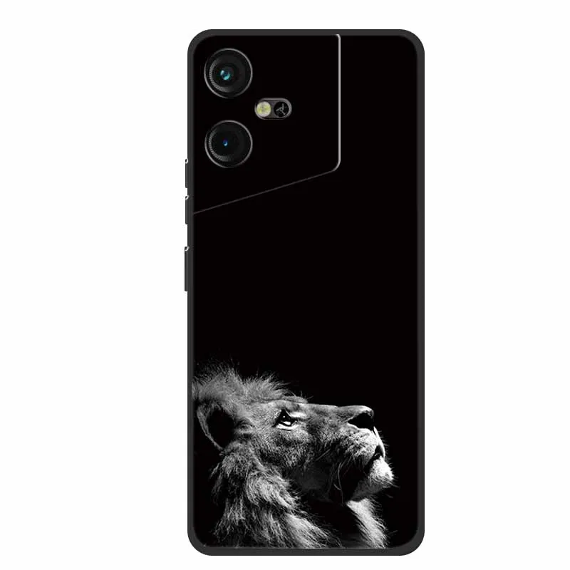 Luxury Soft Silicone TPU Phone Back Cover with Animal Wolf Design