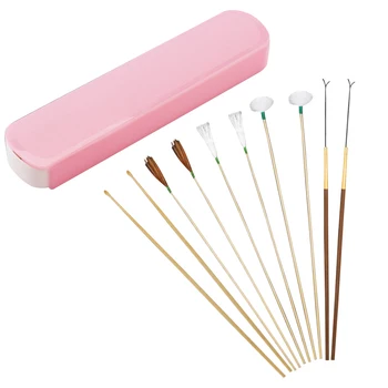 10pcs Ear Massager Set Earwax Cleaner Kits Goose Feather Earpick Wax Remover Luminous Curette Feather Ear Pick Spoon Spiral 1