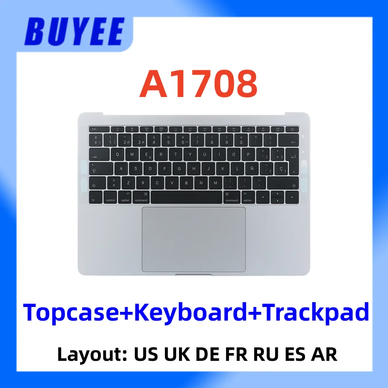 

For MacBook 13.3" A1708 Top Case Keyboard Backlight Trackpad English US UK Spanish France Russian German Arabic A1708 PalmRest