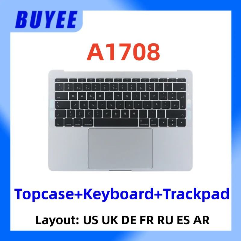 Per Macbook 13.3 "A1708 Top Case Tastiera Retroilluminazione Trackpad Inglese Us Uk Spagnolo Francia Russo Tedesco Arabo A1708 Palmrest