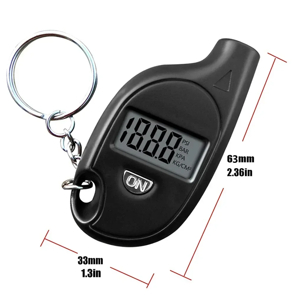 Mini Digital Tire Pressure Gauge with LCD Display - Keychain Design for Easy Car & Motorcycle Maintenance