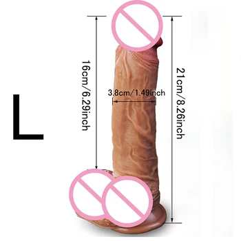 8.3 Inch XXL Realistic Dildo with Powerful Suction CupRealistic Penis Sex Toy Flexible G-spot Dildo with Curved Shaft and Ball 6