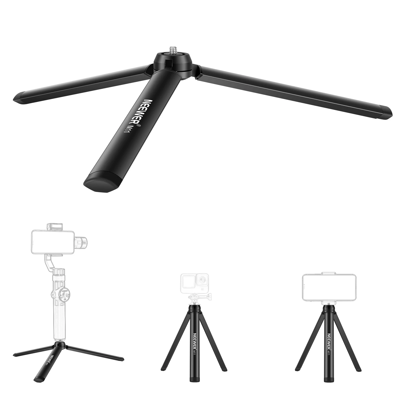 Trépied Pliable pour Appareil Photo et Smartphone avec Vis 1/4" - Support Stable 3kg