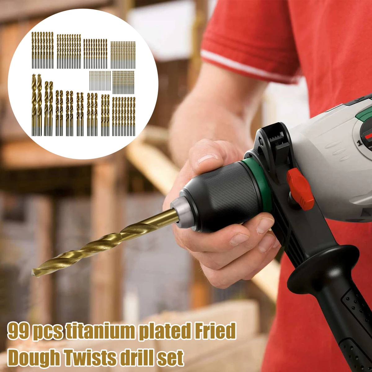 

99Pcs Twist Drill Bit Set High Speed Steel Titanium Coated Drill Bit Set 1.5-10.0mm Split Point Boring Bit Tools Wear Resistant