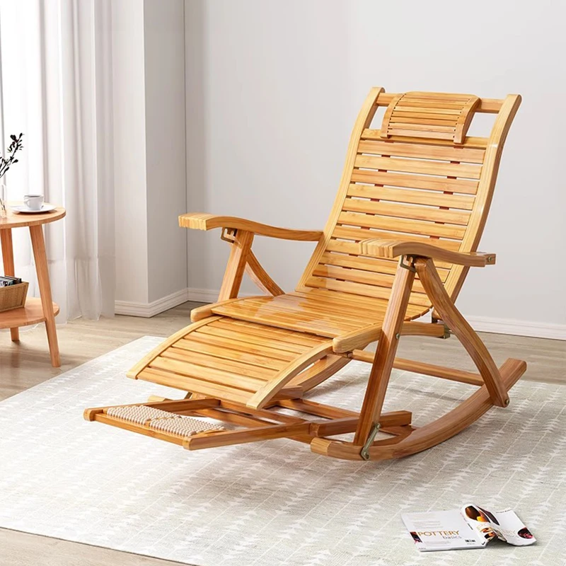 Sleeper Reclinabile Relax Poltrona Cuscino A Dondolo Chaise Longue In Legno Schienale Moderno Poltrona A Dondolo Mobili Soggiorno
