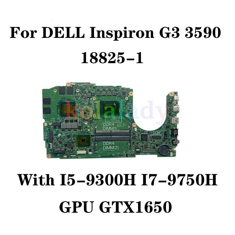 

18825-1 For DELL Inspiron G3 3590 Mainboard SELEK N18P MB CN-0WGHCV WGHCV 01YV01 1YV01 With I5 I7 CPU Laptop Motherboard