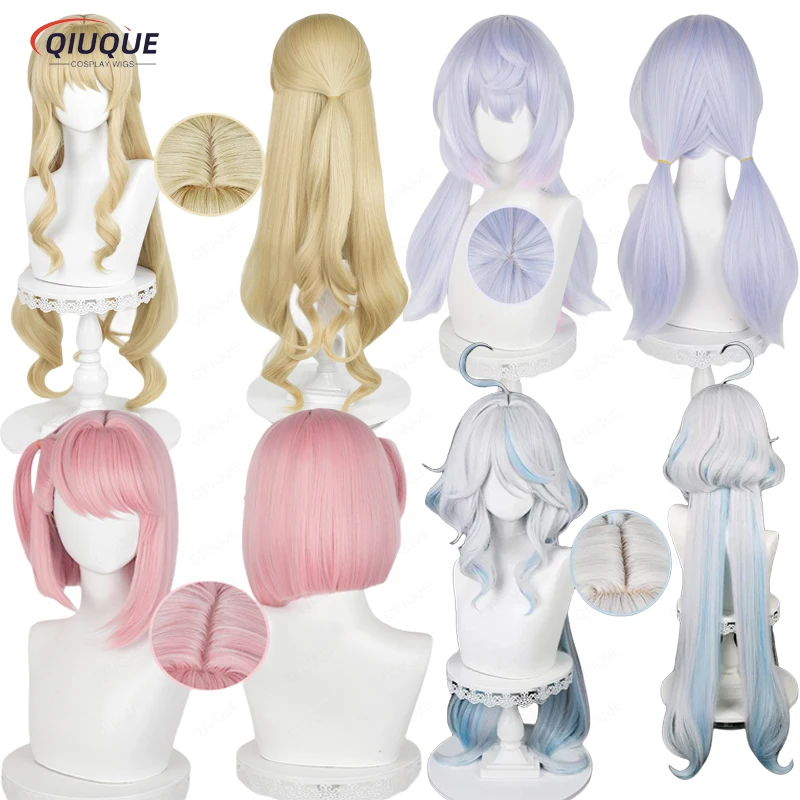 Gioco Impact Nicole Charlotte Sigewinne Furina Navia Parrucca Cosplay Resistente Al Calore Capelli Sintetici Parrucche Anime + Cappuccio Parrucca