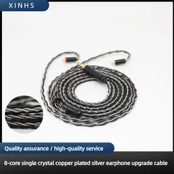 XINHS 8-Core Single Crystal Copper Plated Silver 2PIN QDC MMCX Suitable for OpenAudio HOLA Zero KATO Aria LAN Cadenza Tangzu IEM