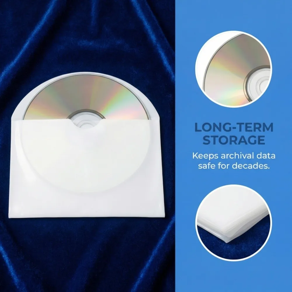 100PCS 투명 CD 내부 슬리브 두께 0.06mm 12.5*12.5cm DVD 내부 슬..
