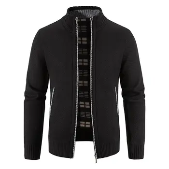 Cardigan lavorato a maglia da uomo più velluto addensato autunno e autunno inverno maglione giacca maglione allentato alla moda in stile coreano 1
