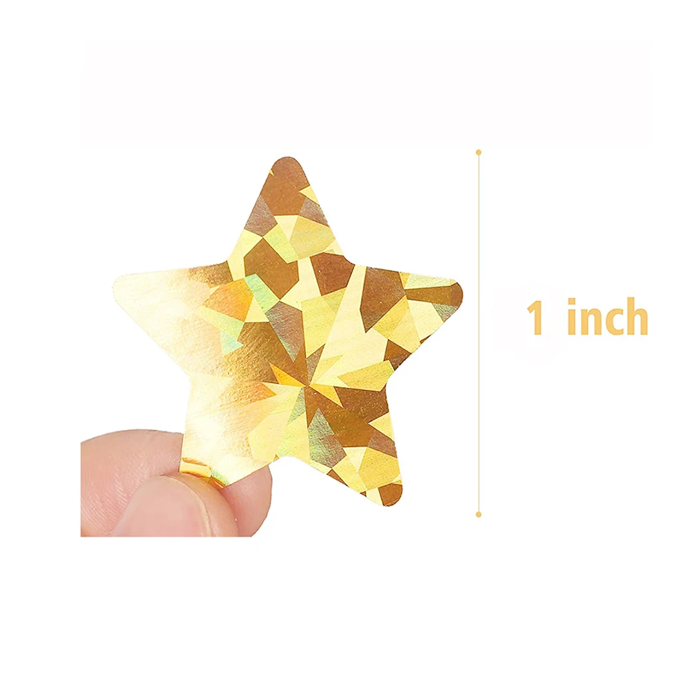 50–500 Stück Silberfolie Stern Aufkleber Etiketten holografische Aufkleber für Kinder Belohnung Wand Handwerk Klassenzimmer Lehrer liefert Aufkleber – Detail 4